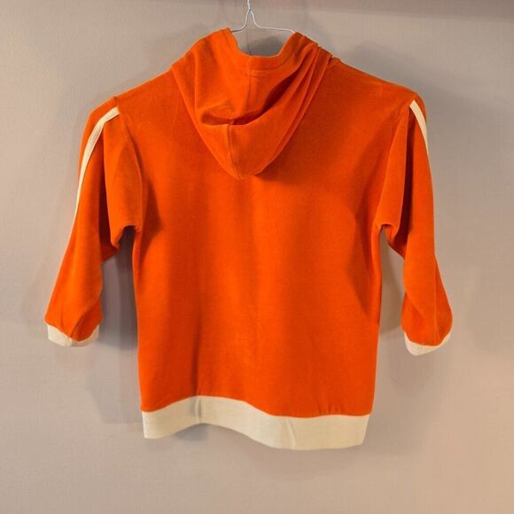 Girls Orange Terry Hoodie Snap Button Front Applique Top Topazio Sz 8 - Picture 4 of 7
